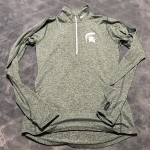 Michigan State Green Quarter-Zip Pullover with Nike Logo